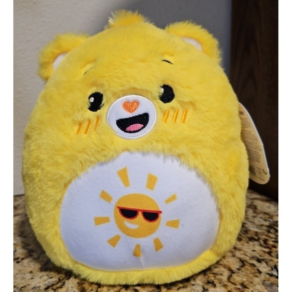 NEW Squishmallows FuzzAMallow 8" Inch Care Bears Funshine Bear Fuzzy Soft Plush‎